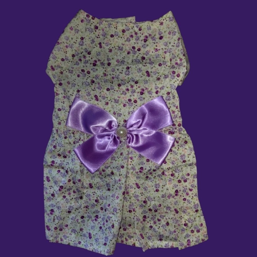 ❤️ Purple Roses Dog Dress Sm NEW